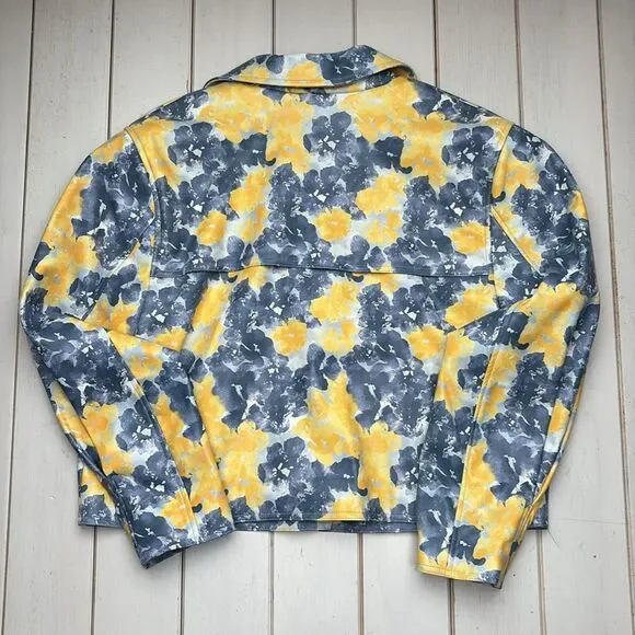 Cropped Floral Yellow and Blue Trench - Picture 6 of 13